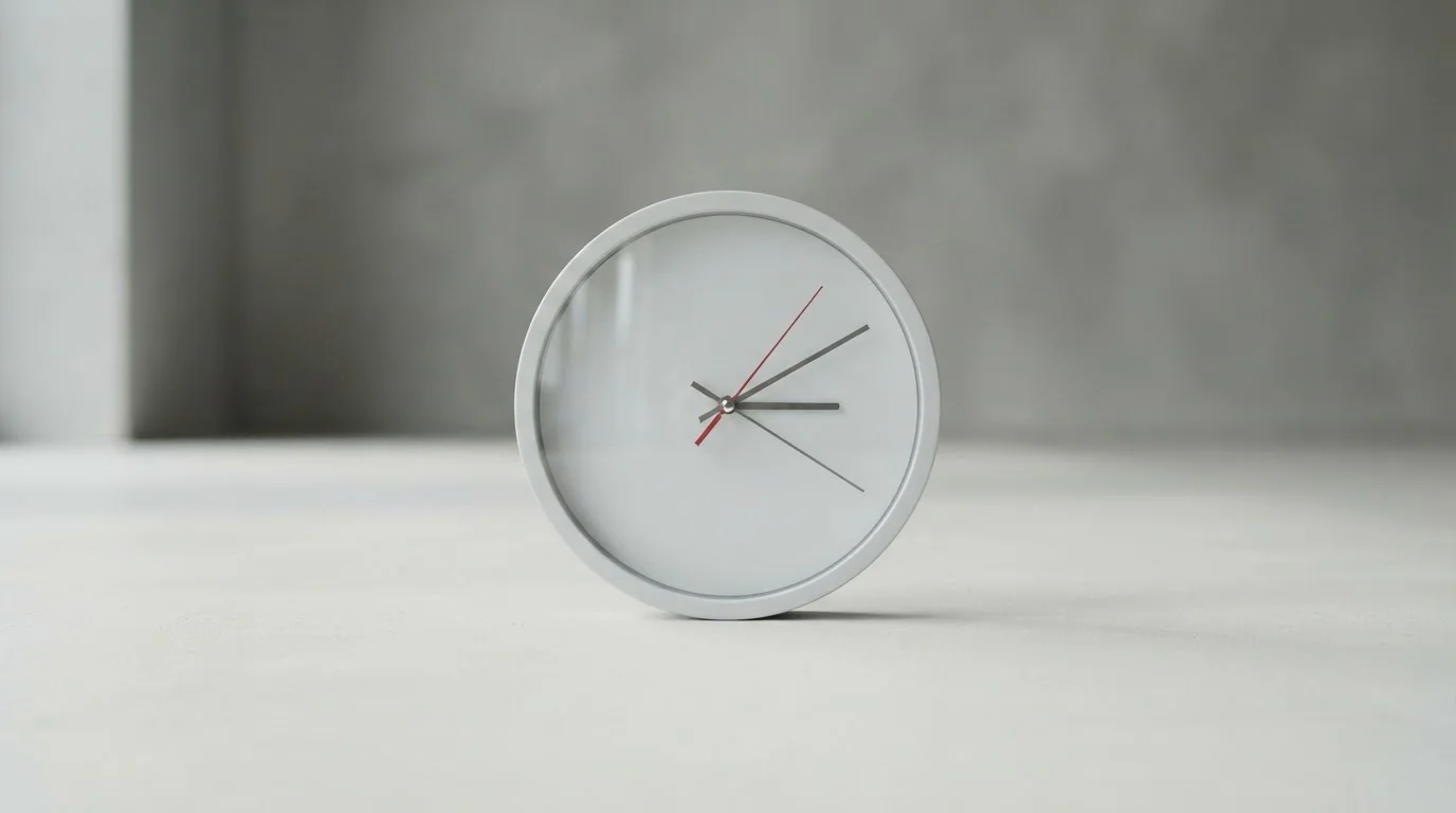 Moderní minimalistické hodiny ukazující krátký časový úsek symbolizující rychlost
