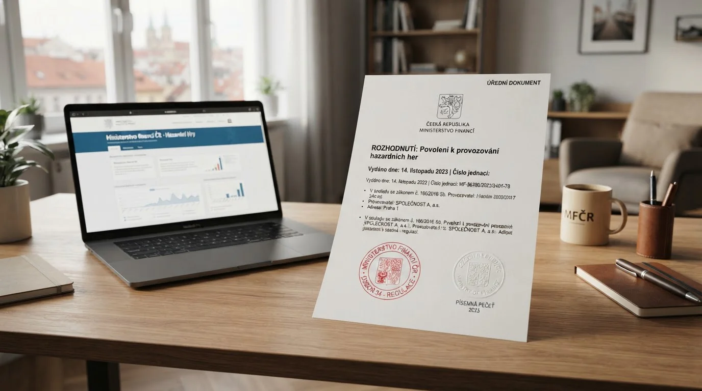 Česká licence Ministerstva financí pro online casina whitelist