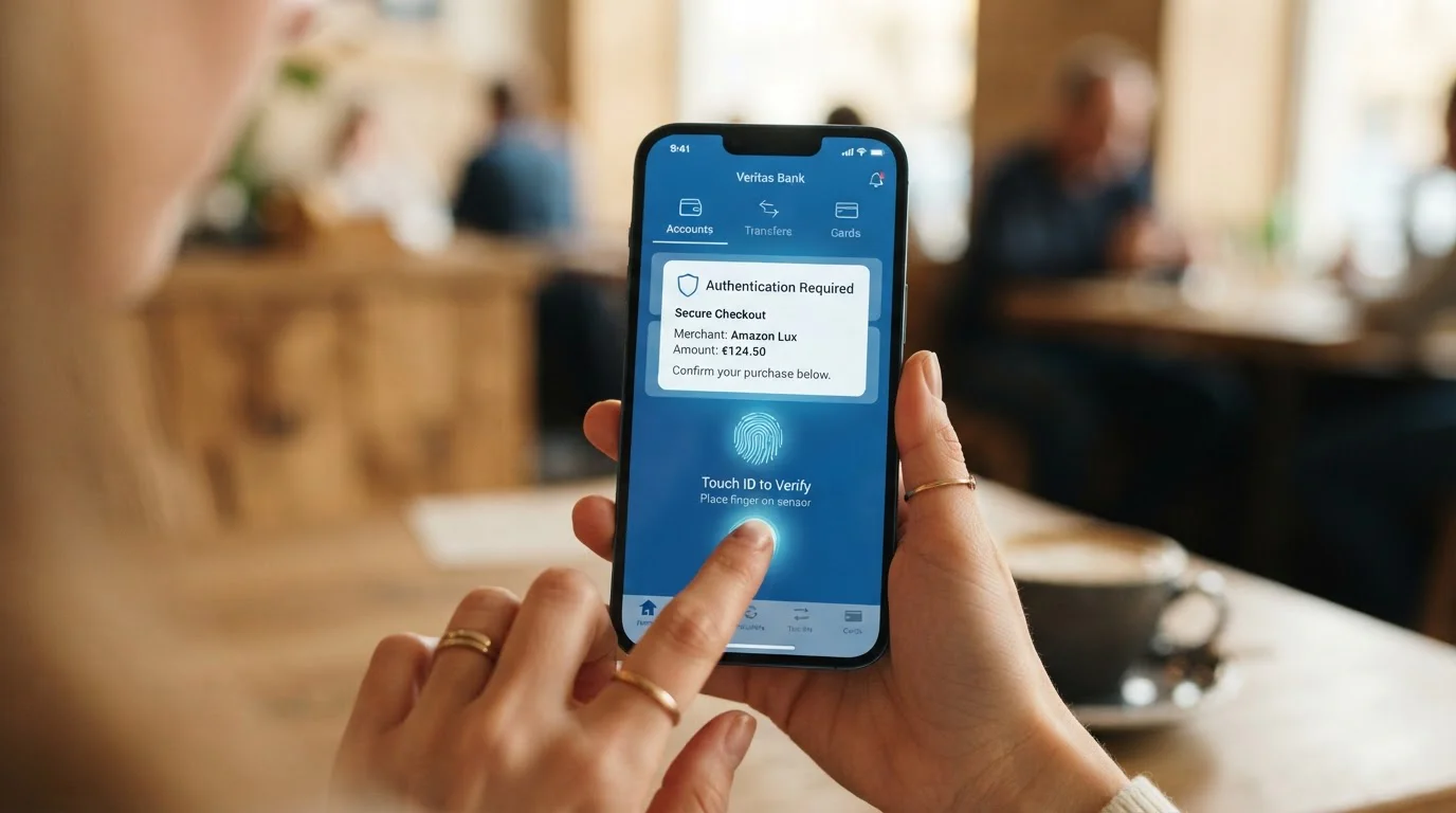 Mobilní telefon s push notifikací 3D Secure ověření