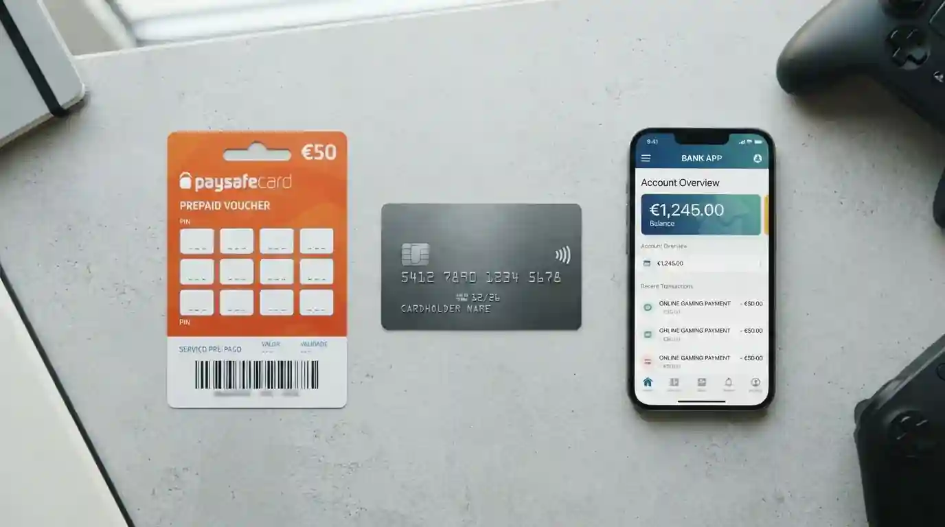 Srovnání platebních metod pro minimální vklad 100 Kč — paysafecard kupón, platební karta a mobilní telefon s banking aplikací
