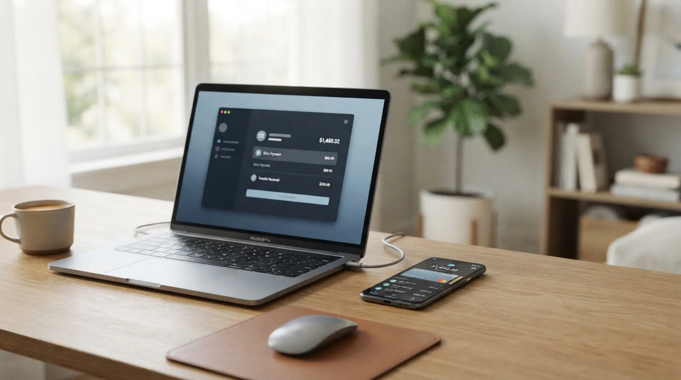 Online kasinová platba přes Neteller e-peněženku na notebooku