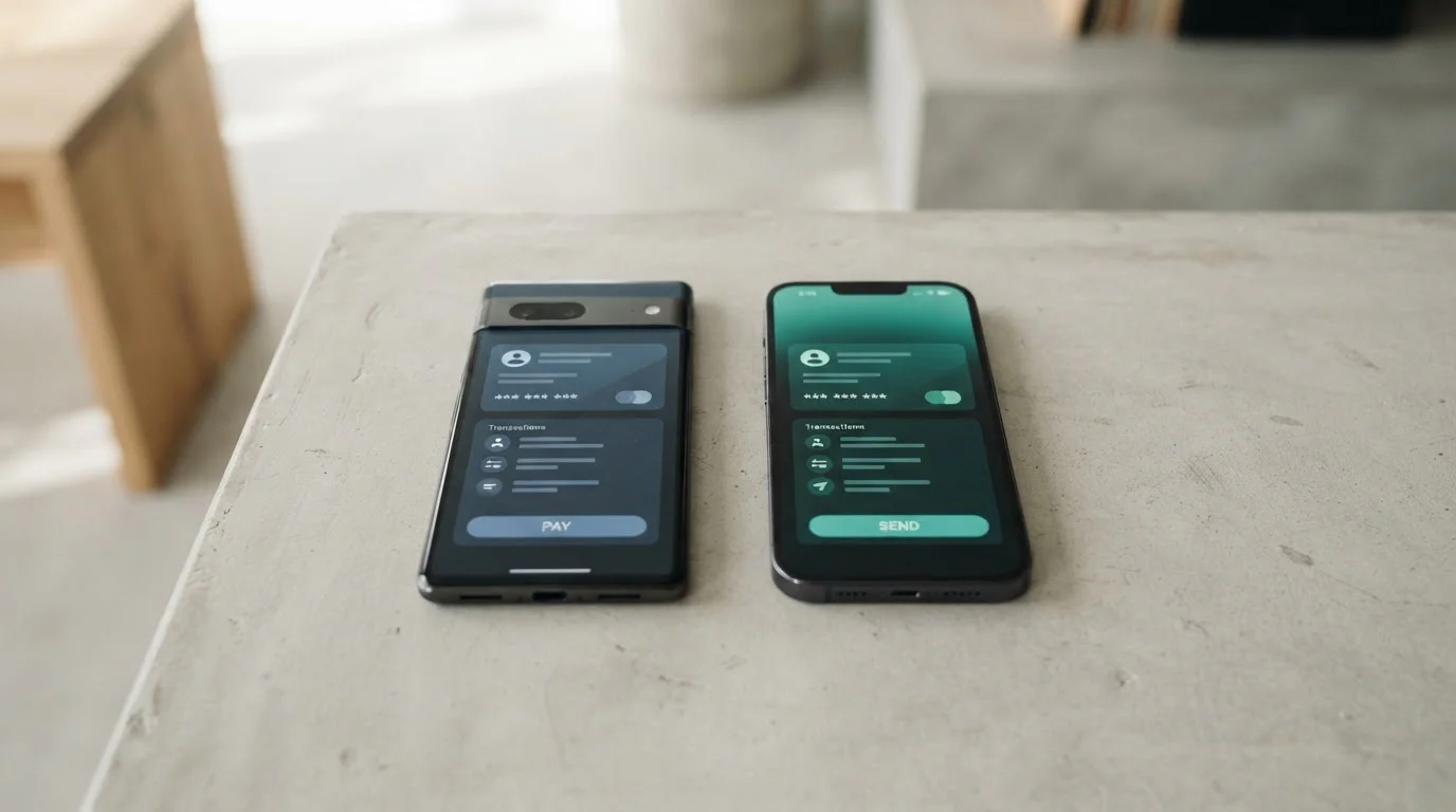 Porovnání dvou mobilních telefonů s rozhraním NeteraPay a ecoPayz aplikací