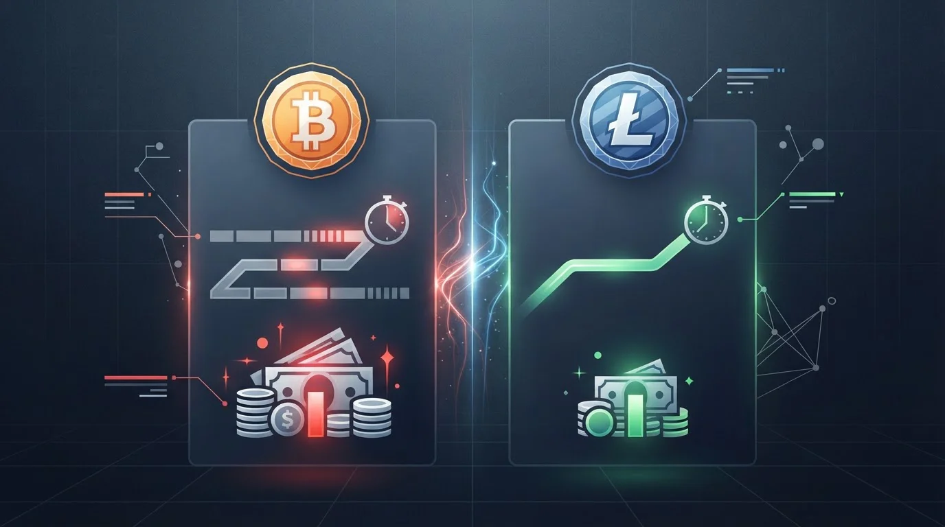 Porovnání transakční rychlosti a poplatků mezi Bitcoin, Litecoin a USDT
