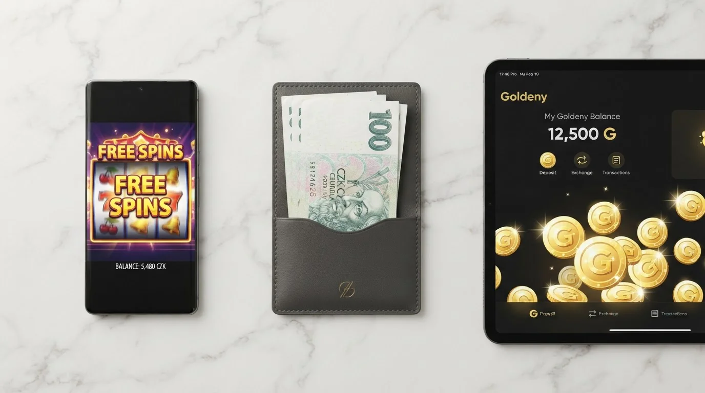 Tři typy casino bonusů — free spiny, peněžní bonus a virtuální měna porovnání