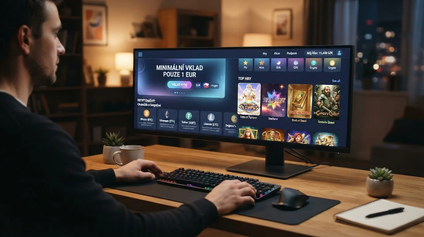 Zahraniční casino lobby s nízkým minimálním vkladem a výběrem kryptoměn